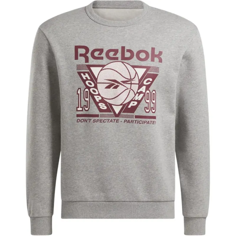 Reebok Basketball Seasonal BB SEASONAL CREW SWEAT Sweatshirt Men's Medium Gray