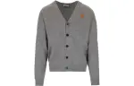 KENZO Sweaters Men's Gray V Neck Moderate Cardigan