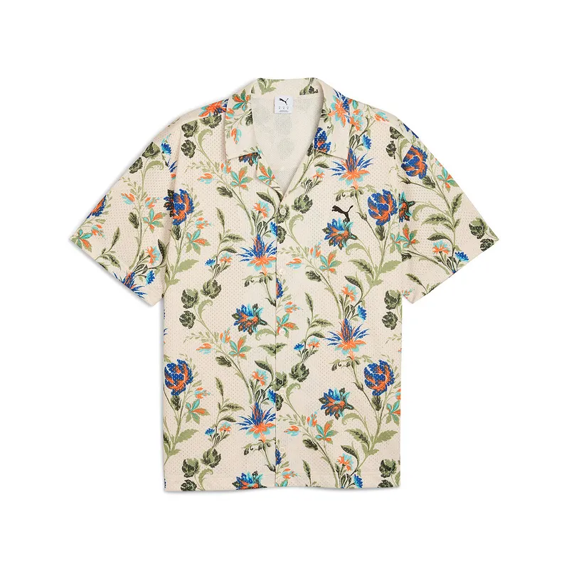PUMA AOP Shirts Men's Ecru Lapel Moderate
