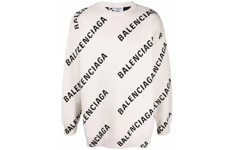 Balenciaga Sweaters Unisex White Crew Neck Moderate Other