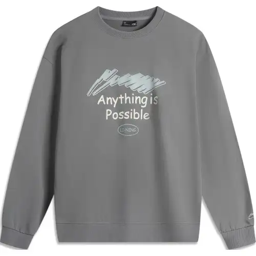 Li Ning Sports Fashion Collection Sweatshirt Unisex Asphalt Gray