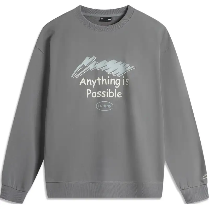 Li Ning Sports Fashion Collection Sweatshirt Unisex Asphalt Gray