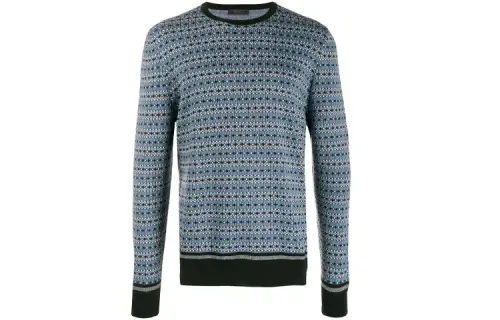 PRADA Sweaters Men's Blue Crew Neck Moderate Other