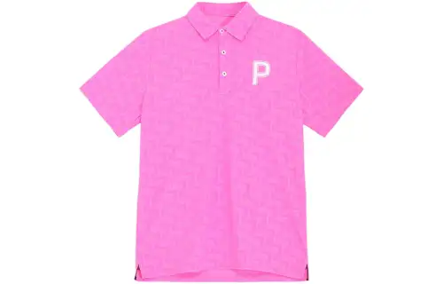 PUMA Polo Shirts Men's Rose Red Polo Collar Moderate Straight Fit