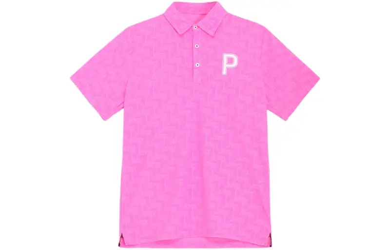 PUMA Polo Shirts Men's Rose Red Polo Collar Moderate Straight Fit