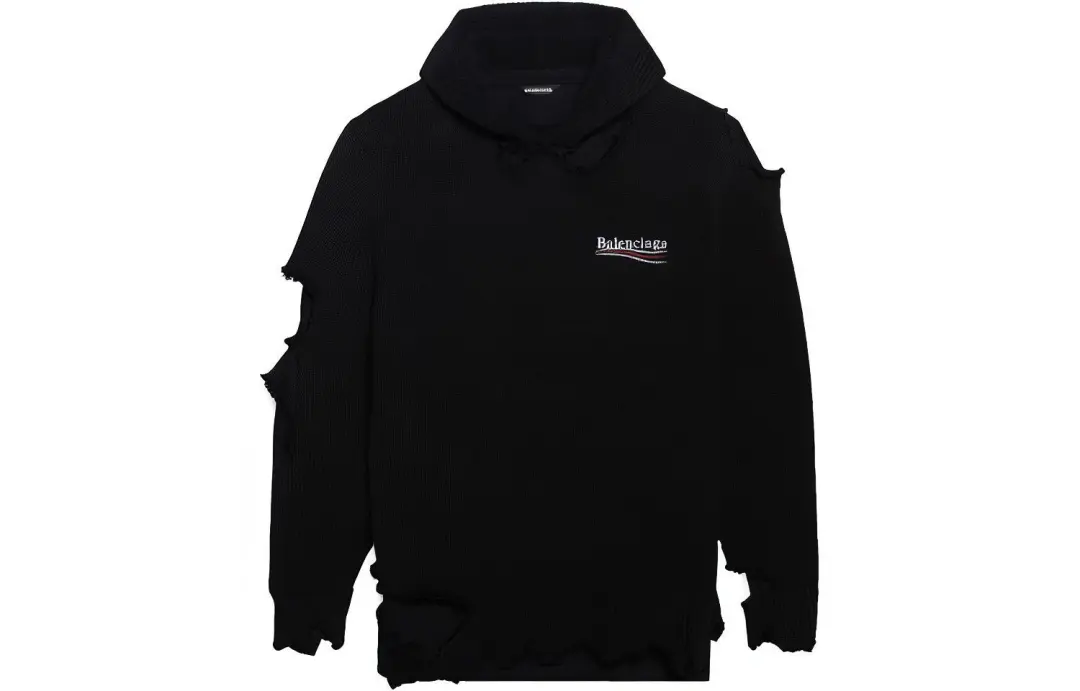 Balenciaga Political Campaign Destroyed Knit Hoodie