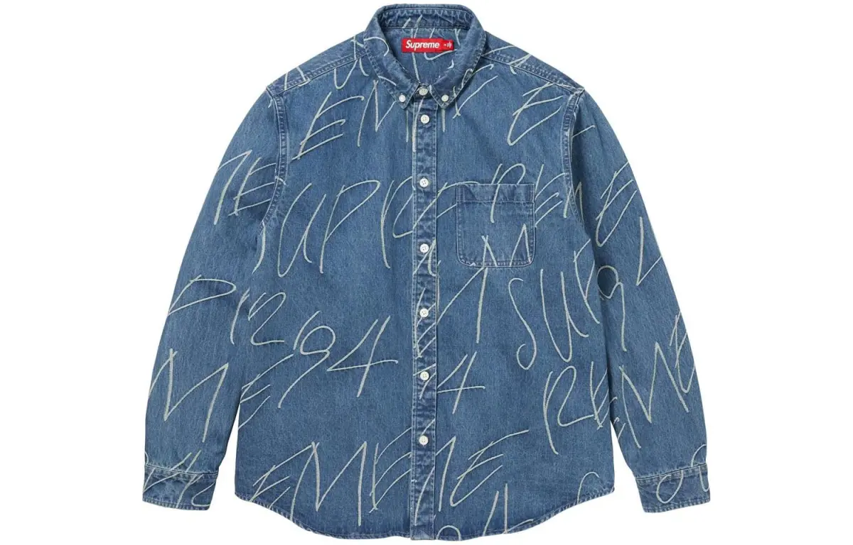 Supreme Handwriting Jacquard Denim Shirt