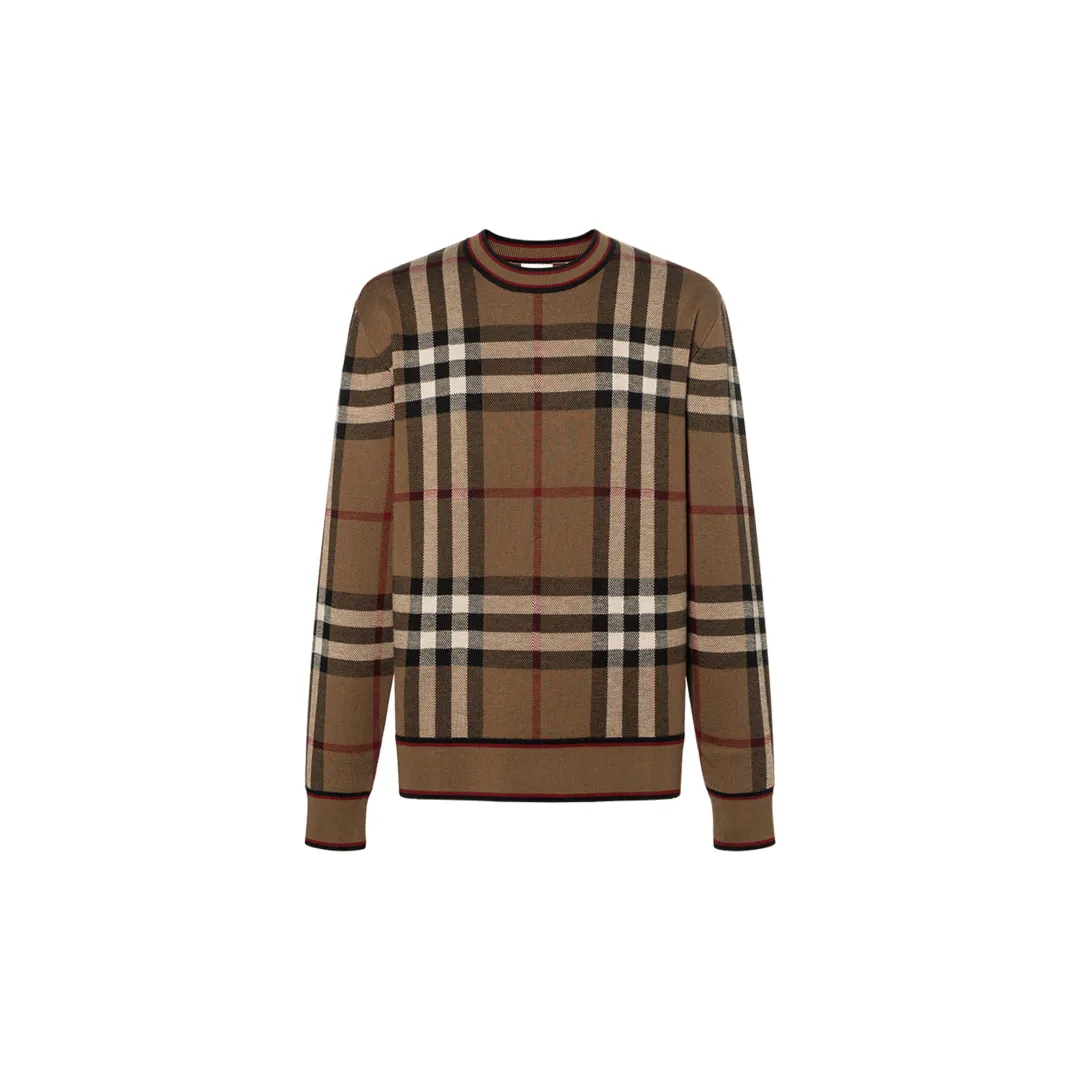 Burberry Men Naylor Check Sweater Brown