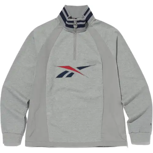 Reebok Sweatshirts Unisex Gray Stand Collar Moderate