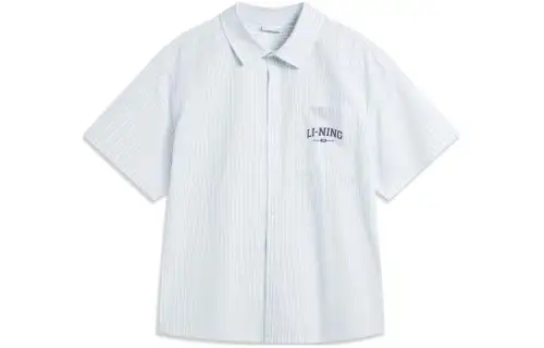 Li Ning Sports Fashion Collection Shirt Men's Clear Sky Blue Stripes