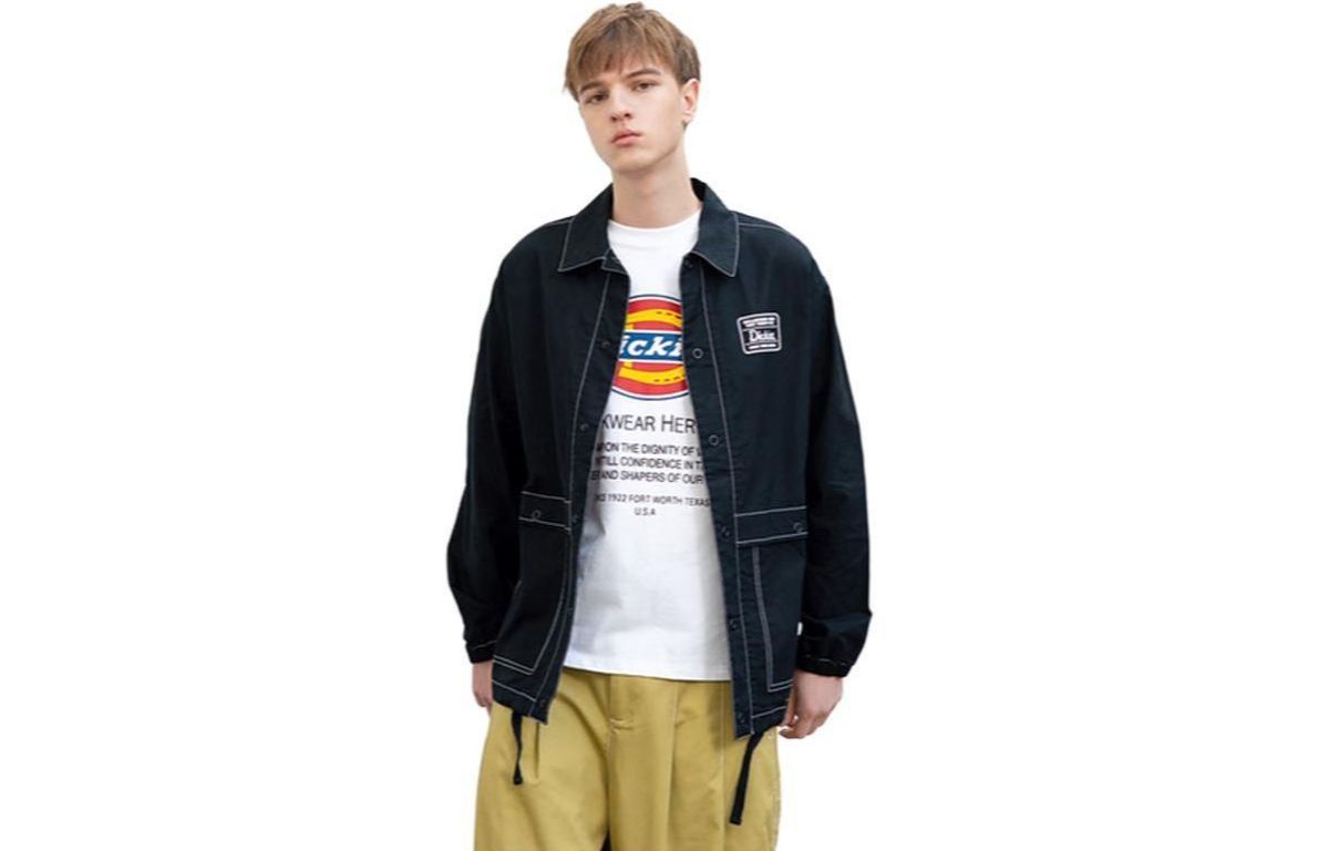 Dickies Shirts Men's DK008711BLK1 Stand Collar Moderate Other