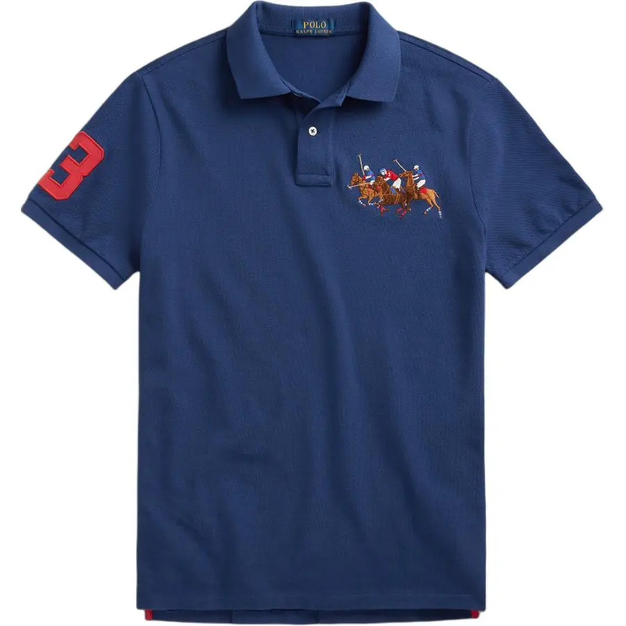 Polo Ralph Lauren Polo Shirt Custom Slim Fit Men's Marine Blue