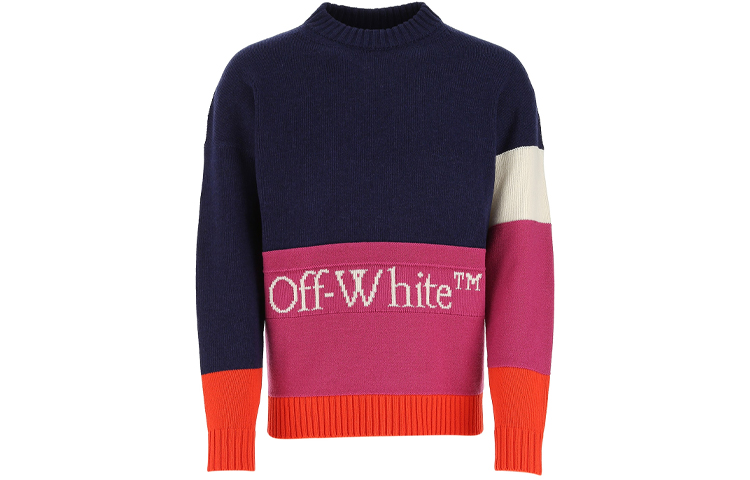 OFF WHITE SS21 Sweaters Men's Blue Crew Neck Moderate Other