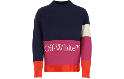 OFF WHITE SS21 Sweaters Men's Blue Crew Neck Moderate Other