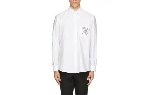 Burberry Shirts Men's White Pointed Collar Moderate Other