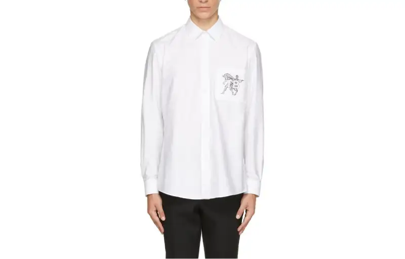 Burberry Shirts Men's White Pointed Collar Moderate Other