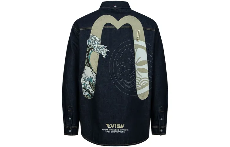 EVISU Denim Shirt Men's Denim Blue