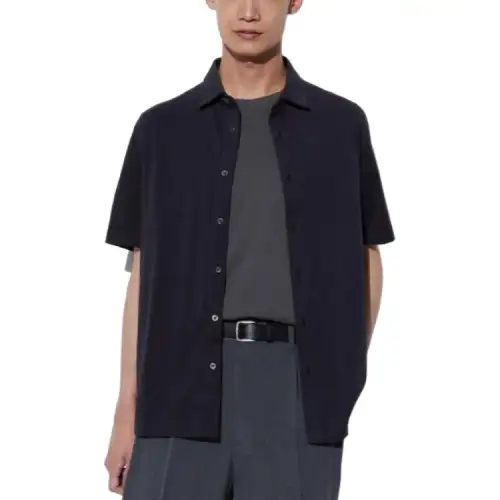 UNIQLO Shirts Unisex Black Lapel Moderate Other
