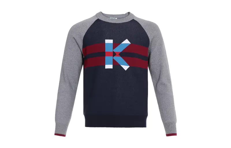 KENZO Knitwear Men's Marine Blue Multicolor