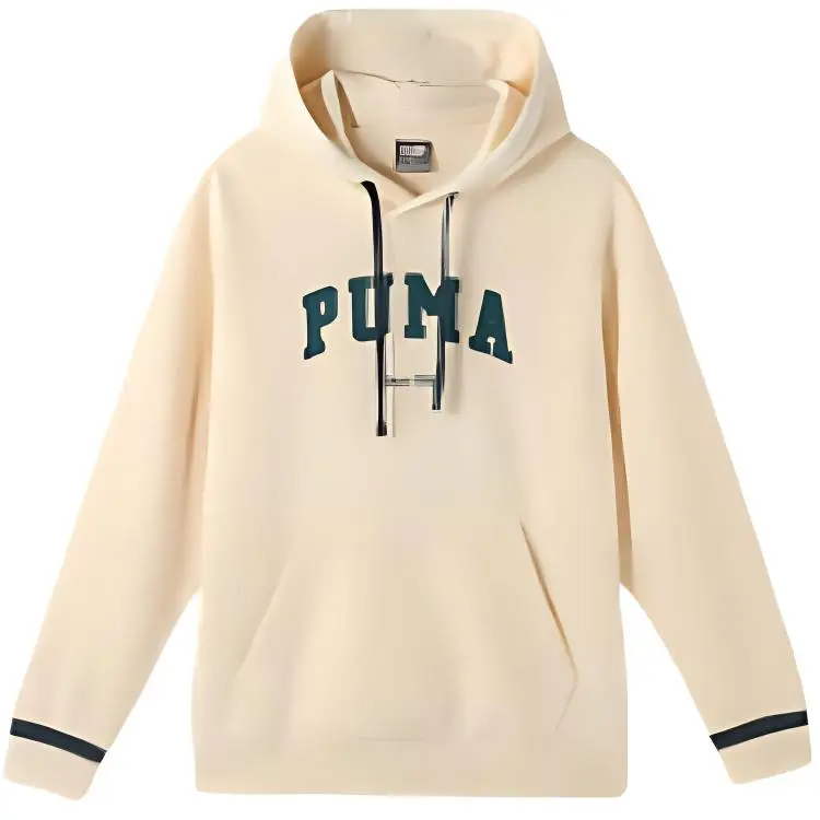 PUMA VARSITY 2.0 HOODIE Athleisure Hooded Fleece Lined Sweatshirt Men's Almond Candy