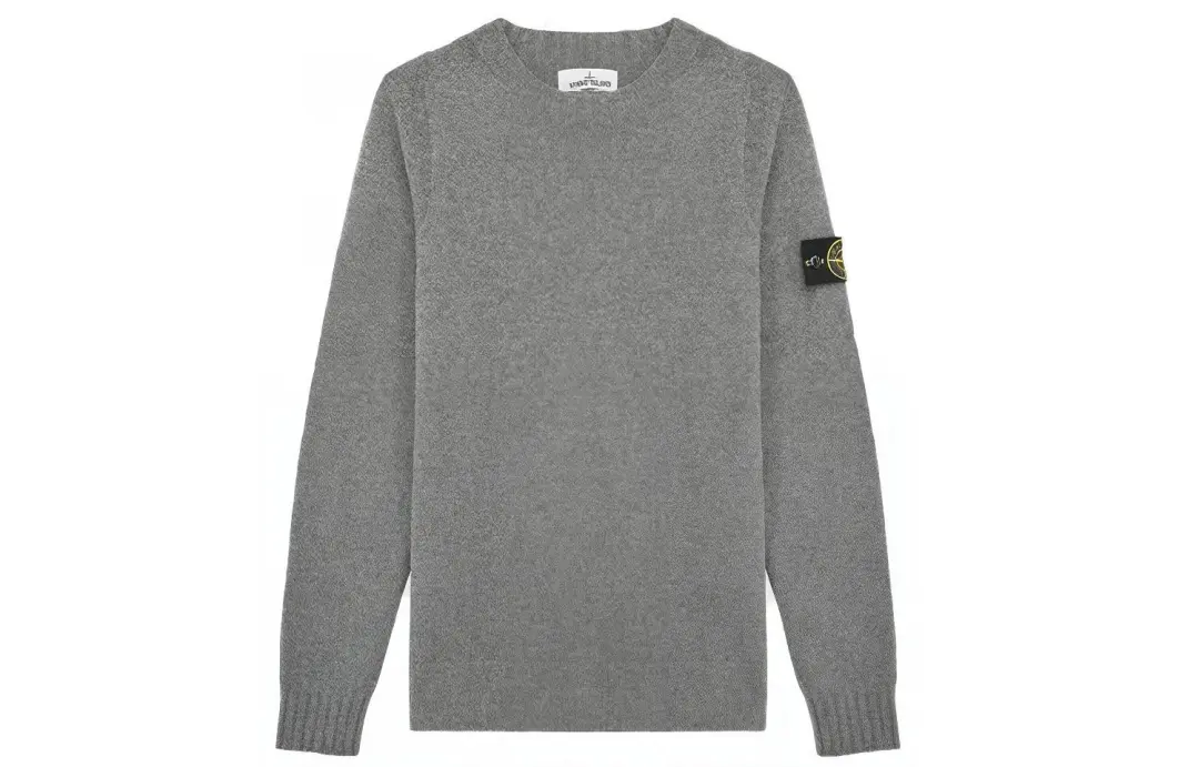 STONE ISLAND Sweaters Men's Gray Crew Neck Moderate Base Layer