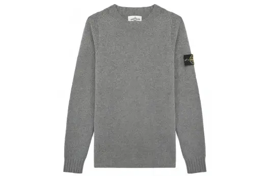 STONE ISLAND Sweaters Men's Gray Crew Neck Moderate Base Layer