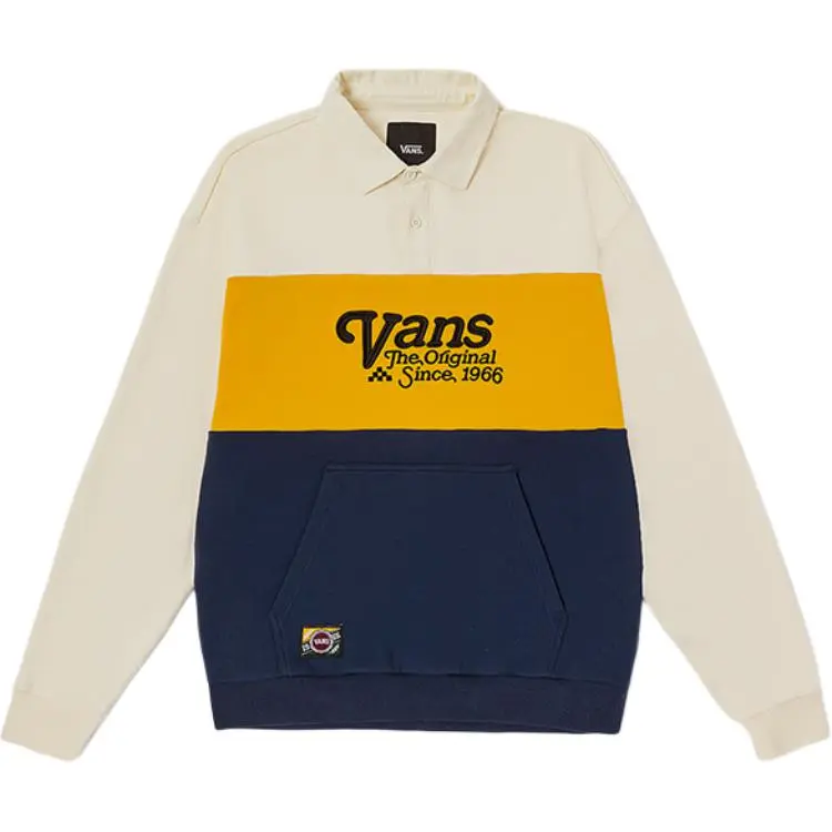Vans Sweatshirts Unisex Khaki Polo Collar Moderate Straight Fit