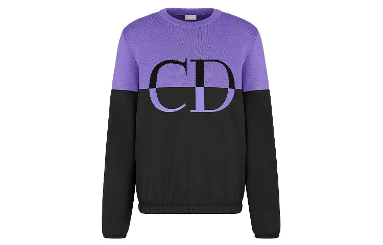 DIOR Quarterly New Products Sweaters Men's Black Purple Multicolor Crew Neck Moderate Other