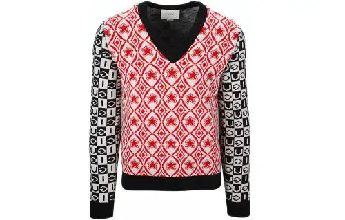 GUCCI Long Sleeved V-Neck Knitted Jumper