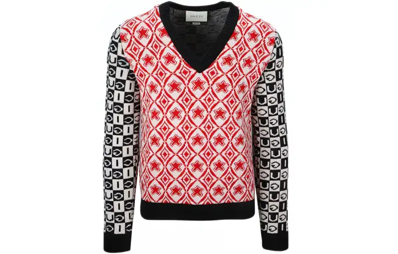 GUCCI Long Sleeved V-Neck Knitted Jumper