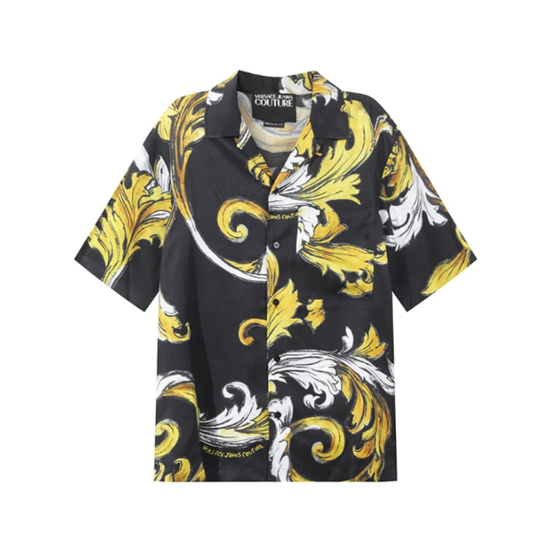 Мужская рубашка Versace Jeans Couture SS25 (черно-золотая)