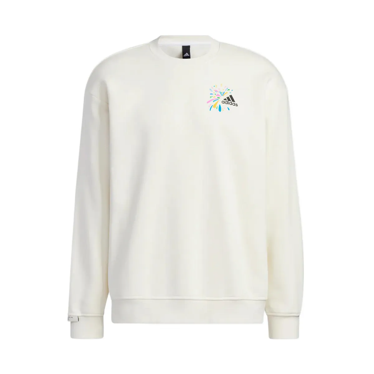 Adidas Sweatshirts Unisex White Crew Neck Moderate Straight Fit