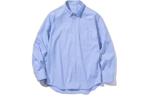 UNIQLO Shirts Men's Sky Blue Pointed Collar Moderate Other