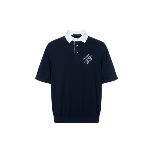 LOUIS VUITTON Embroidered Short Sleeved Cotton Blend Polo Shirt