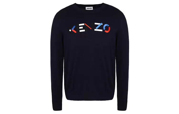 KENZO Letter Logo SS21 Sweater Men's Dark Blue