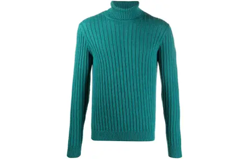 GUCCI Sweaters Men's Green Turtleneck Moderate Base Layer