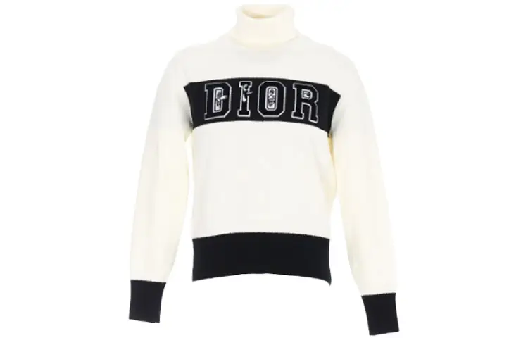DIOR Quarterly New Products Sweaters Men's Beige Turtleneck Moderate Other