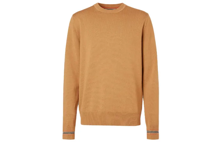 Burberry Sweaters Men's Camel Crew Neck Moderate A Line