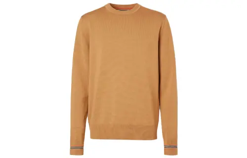 Burberry Sweaters Men's Camel Crew Neck Moderate A Line
