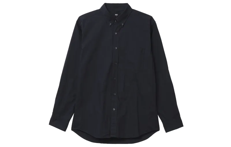 UNIQLO Shirts Unisex Navy Blue Pointed Collar Moderate Other