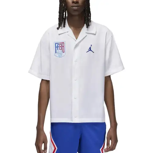 Jordan x French Federation Of Basketball Shirt Men's White/Old Royal