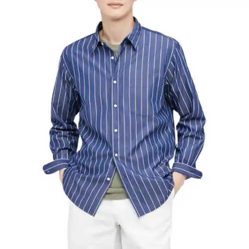 UNIQLO Shirts Unisex Navy Blue Lapel Moderate Other