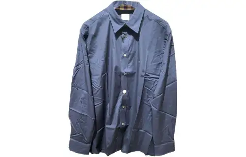 Burberry Shirts Men's Dark Blue Pointed Collar Moderate Other