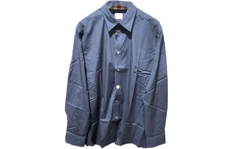 Burberry Shirts Men's Dark Blue Pointed Collar Moderate Other