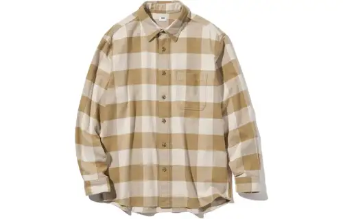 UNIQLO Shirts Men's Dark Beige Pointed Collar Moderate Other