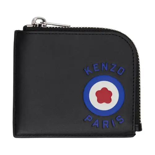 KENZO Cow Leather Coin Purse Men's Black