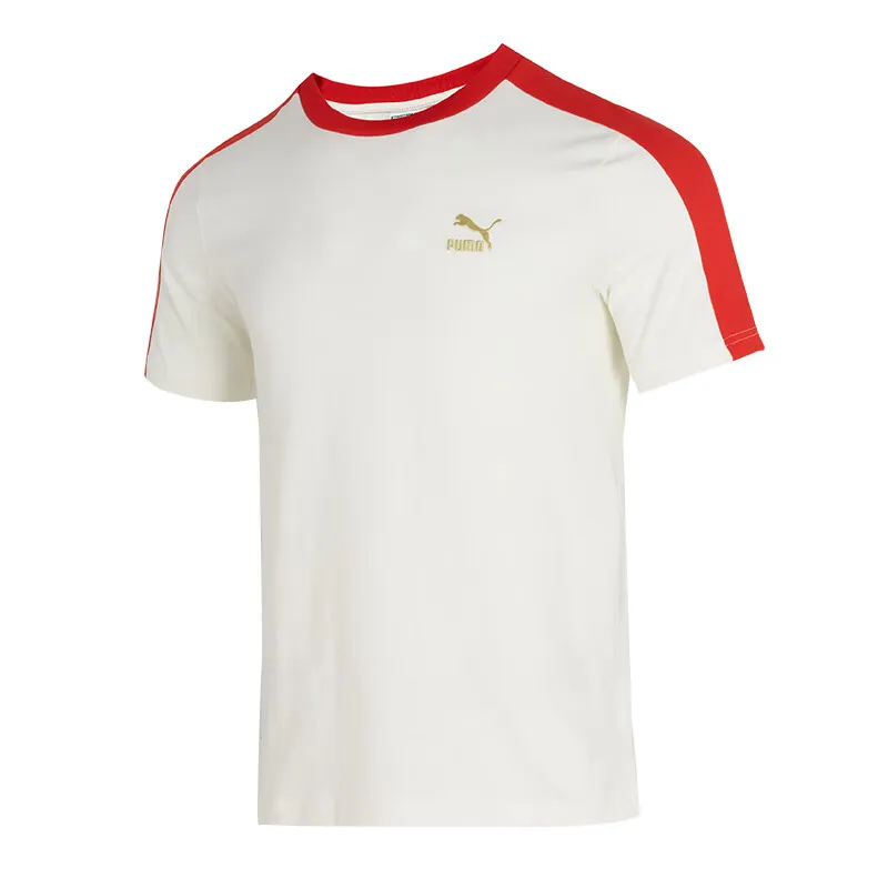 PUMA T-Shirts Men's Ecru Crew Neck Moderate