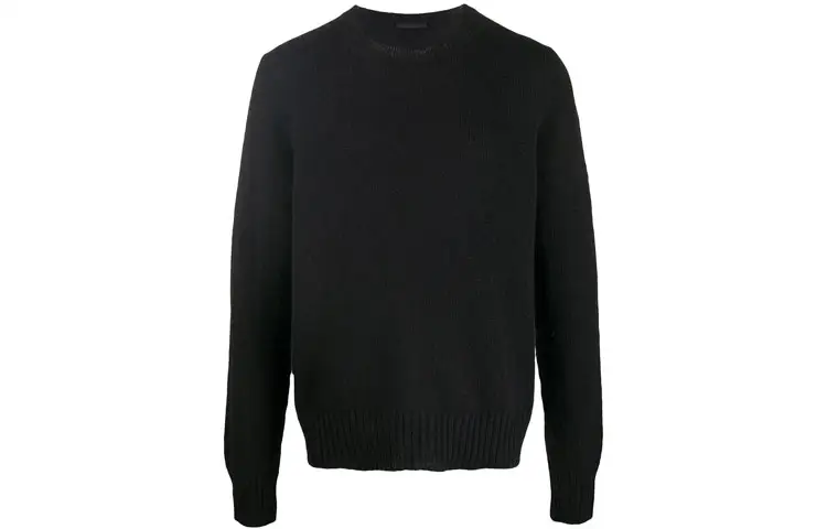 PRADA Sweaters Men's Black Crew Neck Moderate
