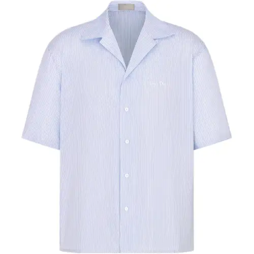 DIOR Shirts Men's Blue Lapel Moderate Other