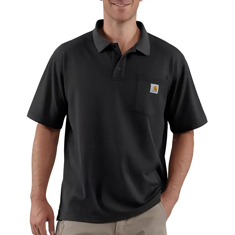 Carhartt 106685 Loose Fit Midweight Short Sleeve Pocket Polo Shirt Men's Black